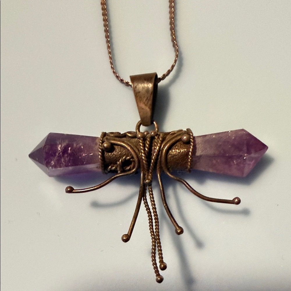 Elegant Amethyst Crystal Pendant Necklace